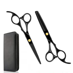 Professional Hair Scissors Barbar Salon Beauty Scissor Black <b>Thinning</b> Cutting Shears Hairdressing Hair Cutting Scissor Set - Product Image 1