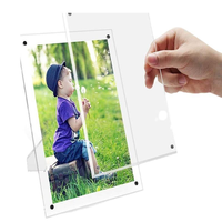 Marco de Fotos Personalizable Jinda con Logotipo Reflectante de Acrílico y Acero Inoxidable, Tamaños 5x7 y 6x8, Sin Marco, para Escritorio