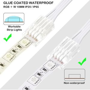 Kit di 10 Connettori per Strisce LED, Cavo di Prolunga RGB da 10m, Connettori Trasparenti Senza Saldatura per Illuminazione a Binario - Product Image 2