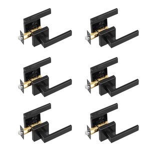 Maniglia per Porta Opaca Nera, Confezione da 6, Reversibile per Mano Destra e Sinistra, Senza Blocco, Rotazione a 45 Gradi per Maniglie di Finestre e Porte - Product Image 1