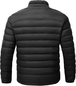 Men's Lightweight Packable Puffer Jacket Waterproof <b>Winter</b> Hood Jacket Custom Packable <b>Quilted</b> Puffer Jacket With Storage Pouch - Product Image 4