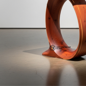 Luxury Circular Halo Solid Wood Side <b>Table</b> Modern Handcrafted Ring Ottoman & End <b>Table</b> for Designer Home Hotel Lounge Decor - Product Image 4