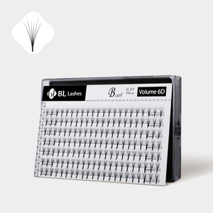 [Private Label] Ciglia Finte Premium Coreane PBT Premade Fans Russian Volume 3D-6D All'ingrosso (Curvatura B,C,J,D) (Mix 9-13mm) Ciglia Individuali Morbide - Product Image 1