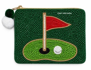 Monedero pequeño artesanal indio para mujer con cuentas, correa de muñeca, antirrobo, de lujo, con patrón de carrito de golf y cremallera - Product Image 3