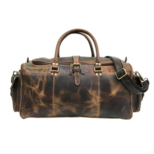 Sac de voyage unisexe en cuir véritable de haute qualité, grande capacité, durable, pour sports de plein air, avec logo personnalisé, imperméable, pour la gym - Product Image 2