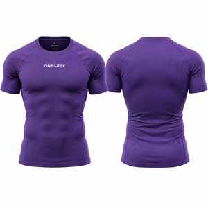 <b>Men</b> <b>Compression</b> T <b>Shirt</b> Light Purple Short Sleeve Athletic Gym Training Sportswear Custom Logo Fitness Running Workout <b>Shirt</b> - Product Image 1