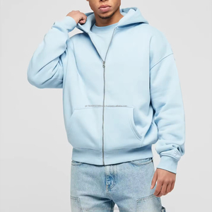 Sweat à capuche zippé boxy personnalisé 100% coton lavé style vieilli, vêtement vierge pour trajets urbains et festivals de musique - Product Image 3