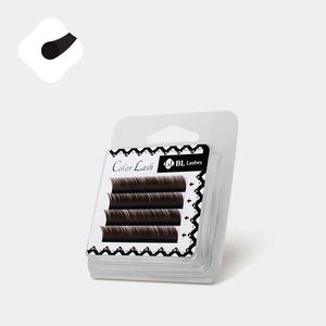 [Private Label] Premium Korea PBT Color Mink Dark Brown Mix 0.15Wholesale (C,J Curl ) (9-13mm Mix) Individual Soft Eyelash - Product Image 1