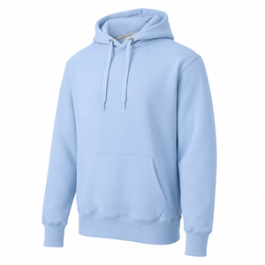 Sudadera con Capucha Unisex Personalizada, Color Azul Claro, con Cordón Ajustable, Bolsillo Tipo Canguro, Corte Regular, Forro de Felpa de Algodón Premium, Ecológica, OEM - Product Image 4