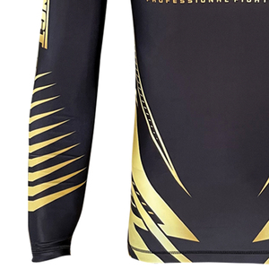 เสื้อรัดกล้ามเนื้อคอกลมสำหรับผู้ชาย พิมพ์ลายโลโก้ตามสั่งด้วยเทคนิค Sublimation สำหรับ MMA BJJ ขายส่ง เสื้อรัดกล้ามเนื้อสำหรับออกกำลังกายในยิม ระบายอากาศได้ดี - Product Image 5