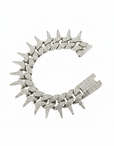 Pulsera Premium Iced Out Hip Hop con Diamantes y Púas, Oro 10K, Oro 14K, Plata 925, con Diamantes VS1 VS2 Color H-I, Joyería de Lujo con Cadena - Product Image 2