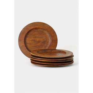 Assiette de présentation ronde de luxe en bois d'acacia, assiette de dîner en bois massif de 13 pouces, sous-assiette décorative pour mariages et hôtels (vente en gros) - Product Image 3