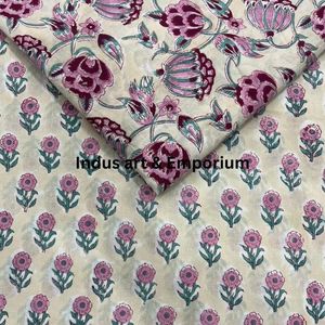 Block Print Cotton Cambric 60X60 Running Fabric Traditional Jaipuri Print Cotton Fabric - Product Image 3