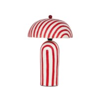 Lampe de table en métal rayée peinte à la main, alimentation AC/DC, éclairage LED moderne, luxe, écologique, à intensité variable, pour la décoration intérieure contemporaine