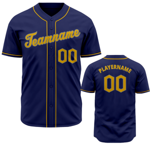 Maillot de baseball bleu marine à manches courtes, boutonné, uniforme d'équipe personnalisé, respirant, en polyester, chemise de sport athlétique - Product Image 1