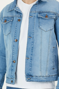 Men's Custom Design Winter <b>Denim</b> <b>Jacket</b> Streetwear Acid Washed with Vintage Embroidered Splashed Cargo Waterproof with Oem - Product Image 2