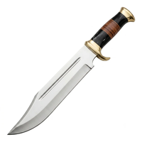 Couteau de chasse Bowie LEGACY BLADES en acier à haute teneur en carbone de qualité supérieure, manche en cuir fait main, lame fixe à pointe tombante, OEM ODM