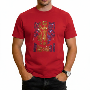 เสื้อยืดโอเวอร์ไซส์ผู้ชายผ้าฝ้าย 100% ประดับเพชรและมุก  คอกลม แขนปกติ น้ำหนัก 180 กรัม เป็นมิตรต่อสิ่งแวดล้อม ยี่ห้อ SPORTEX WEARS - Product Image 1