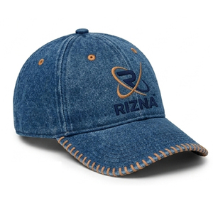 Gorra de Béisbol RIZNA de Mezclilla, 6 Paneles, Ajustable, Unisex, Casual, con Logotipo Bordado en 3D en el Panel Frontal, Azul, de Algodón, con Hebilla Metálica - Product Image 2