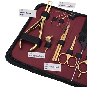 Kit Profesional de Herramientas para Extensiones de Cabello de Acero Inoxidable Microlink: Alicates Quita Cuentas, Herramienta de Gancho, Enhebrador de Alambre y Peine de Cola - Product Image 4