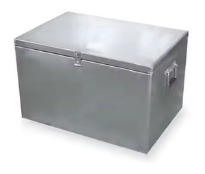 Durable Quality Navy Blue Powder-Coated Metal <b>Storage</b> <b>Box</b> Silver Latch Steel Locker <b>Decorative</b> Household Trunk Side Handles - Product Image 4