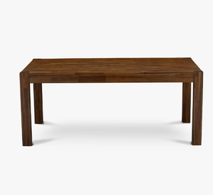 Ensemble de table à manger en teck recyclé au design simple et moderne, finition rustique naturelle, plateau à lattes, pour usage extérieur - Product Image 4