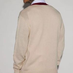 Suéter de Lana para Hombre, con Logotipo Personalizado, Estilo Coreano, Color Sólido, Cierre de Botones, Manga Larga, Cárdigan de Punto - Product Image 2