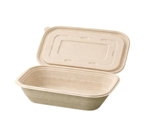 750ml Square Bagasse Meal Box Lid Disposable Sugarcane Fiber Takeout Container Compostable Plastic Free Heat Resistant <b>Microwave</b> - Product Image 1