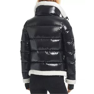 Abrigo Casual de Invierno para Mujer, Color Negro, con Cuello y Puños de Piel Sintética de Zorro, Resistente al Viento, con Cierre de Cremallera, Corte Regular - Product Image 3