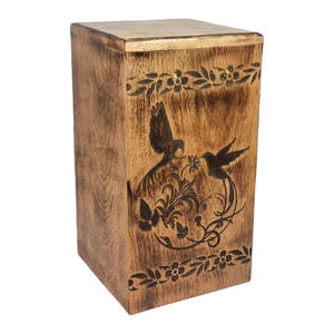 Elegant Design Wooden Urns for Funeral Ashes Mango Wood Urn Box with Birds Engraved <b>Pet</b> <b>Memorial</b> <b>Gift</b> Box for Online Sellers - Product Image 5