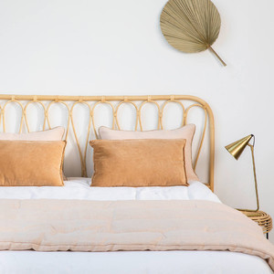 Tête de lit en rotin tressé artisanal, décoration de chambre à coucher, haute qualité, naturelle. - Product Image 3