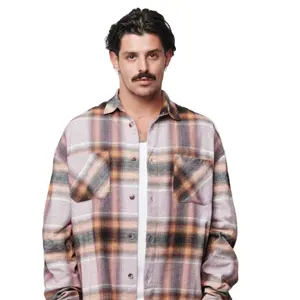 New Design Wholesale Dress Men's Plaid Flannel Shirt Spring Autumn Male Regular Fit Casual Long-Sleeved Shirts