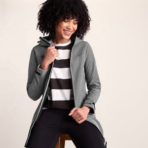 Women's Long Hooded Winter <b>Jacket</b> <b>Grey</b> <b>Waterproof</b> Polyester Full Sleeve Zipper Closure Solid Color Coat - Product Image 5