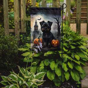 Affenpinscher Spooky Halloween Drapeau de jardin Boîte aux lettres multicolore Bannière de cour décorative pour patio Oeuvre de fleurs Petite taille - Product Image 2