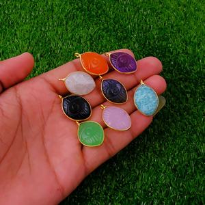 จี้รูปทรงมาร์ควิสทำมือจากพลอยลาบราโดไรต์ประกายระยิบระยับ ชุบทอง แฟชั่นทันสมัย ขายส่งจี้และชาร์ม - Product Image 6