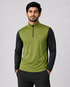 T-shirts à manches longues pour hommes, qualité supérieure, demi-zip, couleur unie, coupe classique, personnalisables, vierges - Product Image 1
