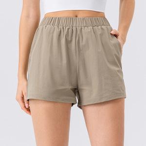Shorts de yoga d'été respirants et à séchage rapide pour femmes, taille élastique, 100 % coton, couleur unie, pour le tennis, le sport et la course à pied - Product Image 2