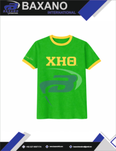 T-shirt Ringer Chi Eta Phi Sorority imprimé blanc et bleu, col contrastant, 100% coton respirant, style streetwear, T-shirt CEPhi Sorority - Product Image 5