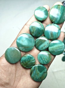 Lote de cabujones de larsonita de alta calidad 2026, precio mayorista, hechos a mano, verde prasero, para anillos, colgantes, fabricación de joyas, piedra 100% natural - Product Image 6