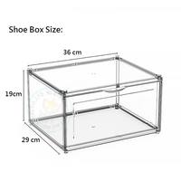 Boîte de rangement pour chaussures en plastique transparent empilable de style moderne, rectangulaire, en PS, pour organisateur multifonctionnel de la maison