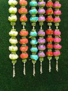 Grande Guirlande Florale Suspendue, Guirlande de Mariage Colorée, Décoration de Mandap et de Scène, Décoration Suspendue pour Diwali, Décoration Florale de Plafond pour Temple - Product Image 4
