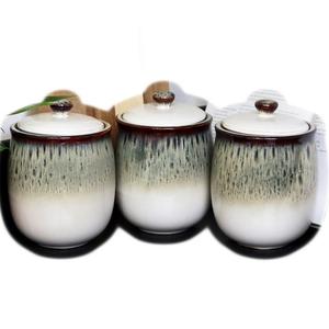 Juego de Recipientes de Cocina con Acabado Rústico Degradado y Tapa, Elegante Organizador de Encimera, Trio de Contenedores con Estilo para Despensa - Product Image 5