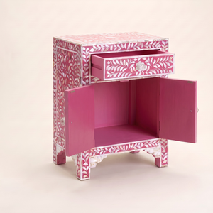 Modern <b>Pink</b> Mother of Pearl <b>Bedside</b> <b>Table</b> End <b>Table</b> Living Room Furniture, Bedroom Furniture with Unique Design - Product Image 2