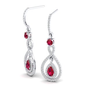 REYES Precio al por mayor Pendientes colgantes de plata de ley 925 maciza con moissanita para mujer, joyería fina de boda con gema de rubí - Product Image 3