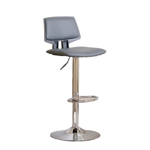 High <b>Back</b> Adjustable PU Leather Bar Chair Brown White Color Counter Height <b>Stool</b> Metal Base Contemporary Design Commercial Use - Product Image 1