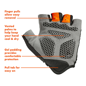 Gants de cyclisme unisexes de qualité supérieure, demi-doigts, protection UV, antidérapants, isolants thermiques, respirants, avec trous d'aération, amortissants, fermeture auto-agrippante - Product Image 6