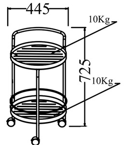 Carrito de Vino Industrial de 2 Niveles, de Metal Negro con Ruedas de Madera, Carrito de Cocina para Alimentos, Comestibles, Hoteles, Almacenamiento, Sala de Estar, Bar Móvil - Product Image 3