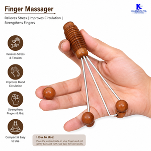 Masajeador de Dedos de Madera K Star, Herramienta de Masaje de Acupresión para Dedos, Terapia de Puntos de Reflejo en las Manos para Aliviar el Dolor Articular, Uso Diario - Product Image 3