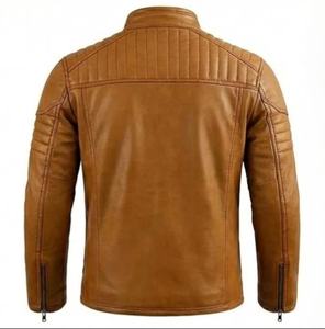 Veste de moto en cuir de vachette véritable de qualité supérieure pour homme, veste en cuir noir vintage, veste de motard slim fit pour homme - Product Image 3