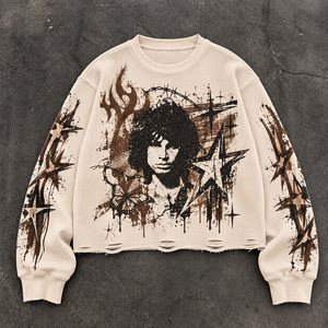 Custom Printed Distressed <b>Hooded</b> <b>Fleece</b> Sweatshirt Regular Fit Long Sleeve Winter Breathable Eco-Friendly Pocket Vintage - Product Image 4